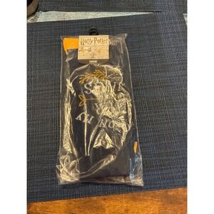 Harry Potter Bioworld Waiting On My Letter To Hogwarts Crew Socks Navy Gold NEW